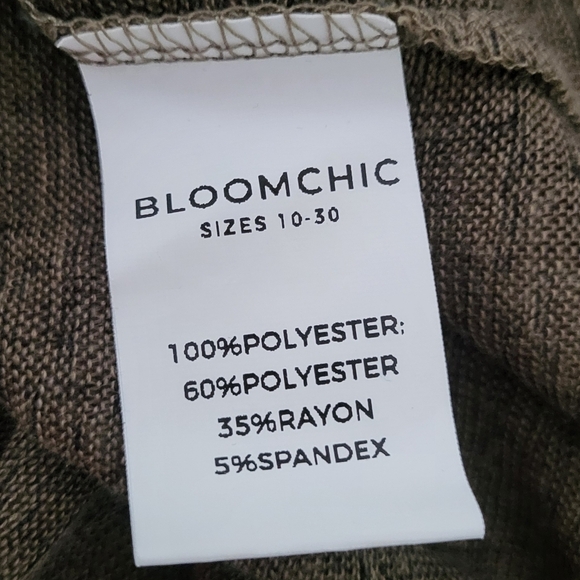 Bloomchic Dark Olive Green Burnout V Neck Tee - Picture 6 of 8